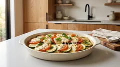 Calabacitas gratinadas con jitomate y mozzarella: cena ligera al horno en 15 minutos