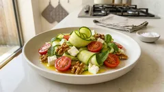 Ensalada de calabacín crudo con feta y nuez: lista en 10 minutos