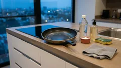 Cómo limpiar un sartén antiadherente sin rayarlo con vinagre y bicarbonato