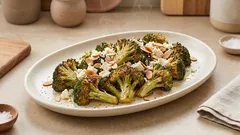 Brócoli asado con feta y almendras: doradito, crujiente y listo en menos de 30 minutos