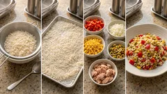 Ensalada de arroz con atún y vinagreta de naranja: fresca, completa y fácil