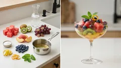 Ensalada de frutas con almíbar cítrico: fresca, vistosa y lista con anticipación