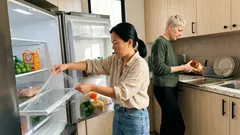 El truco del papel film para mantener los estantes del refri limpios en minutos